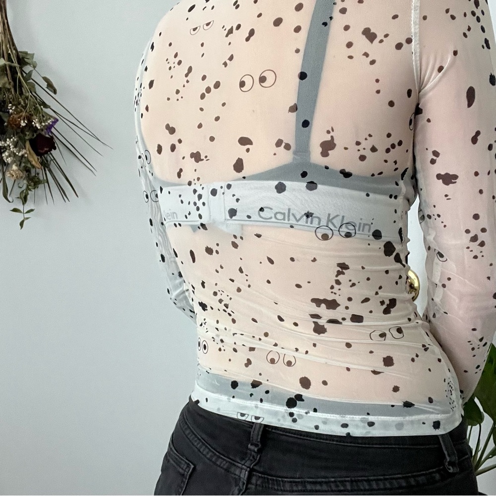 Lazy Oaf X Studio Arhoj Black And White Sheer Lon… - image 4